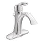 Moen - Eva One-Handle Single Hole Bathroom Sink Faucet with Optional Deckplate, Chrome - Chrome