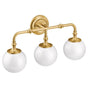 Moen - Brushed Gold Three Globe Bath Light - Brushed Gold