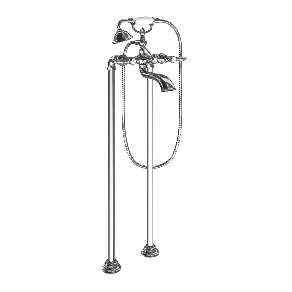 Moen - Weymouth Two Handle Tub Filler with Lever-Handles and Handshower, Chrome - Chrome