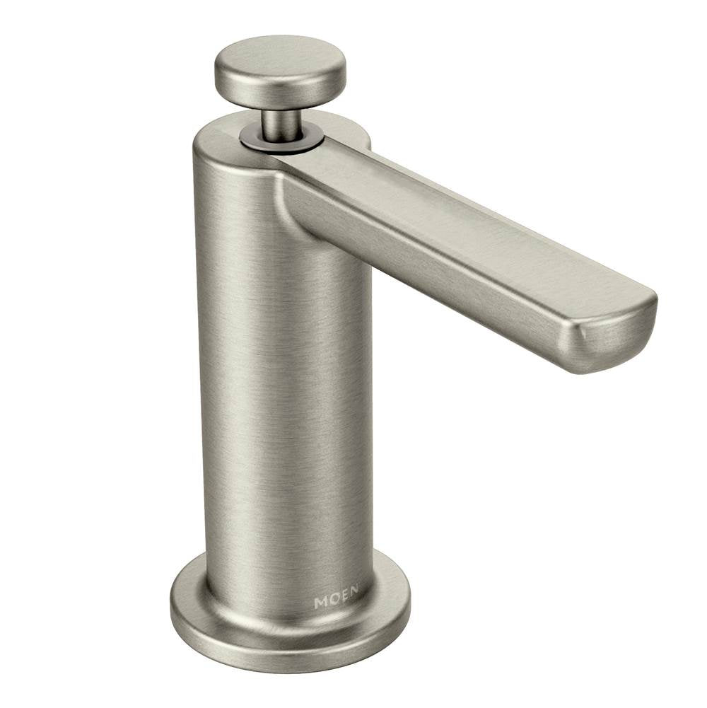 Moen - Modern Deck Mounted Kitchen Soap Dispenser with Above the Sink Refillable Bottle, Spot Resist Stainless - Spot Resist Stainless