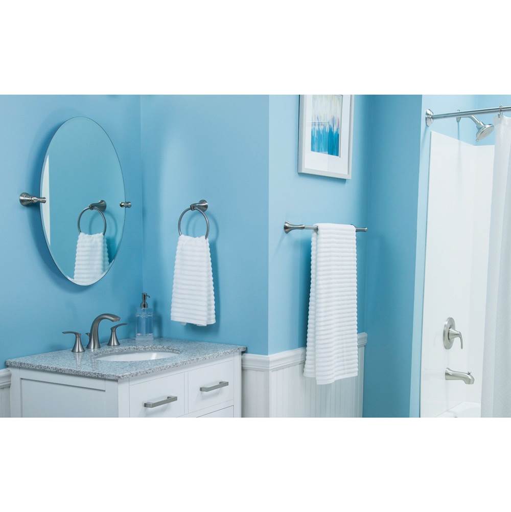 Brushed Nickel Adjustable Curved Shower Rod