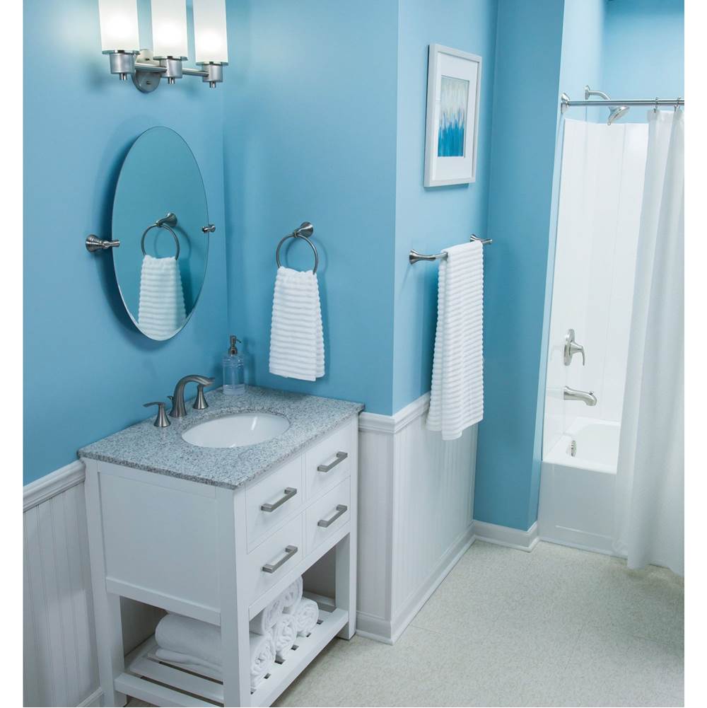 Brushed Nickel Adjustable Curved Shower Rod