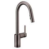 Moen - Align One-Handle Modern Kitchen Pulldown Faucet with Reflex and Power Clean Spray Technology, Spot Resist Black Stainless - Black Stainless
