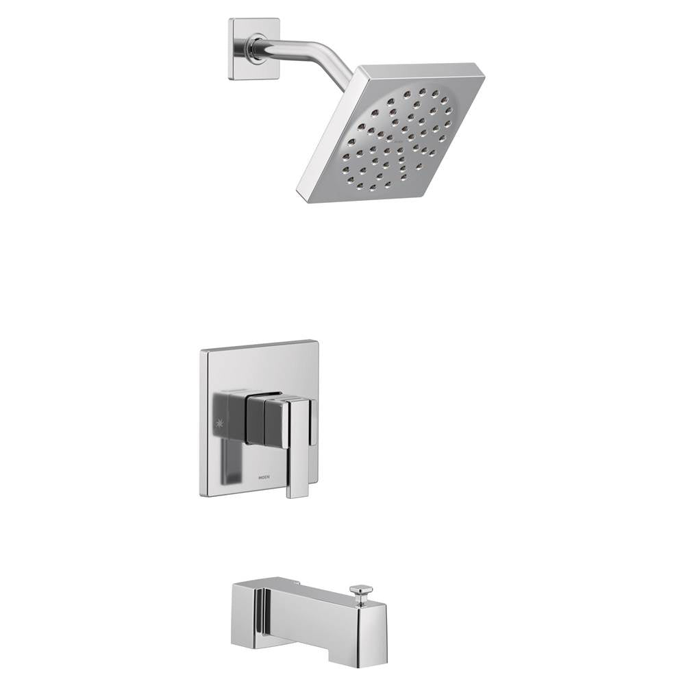 Moen - 90 Degree M-CORE 3-Series 1-Handle Eco-Performance Tub and Shower Trim Kit in Chrome (Valve Sold Separately) - Chrome