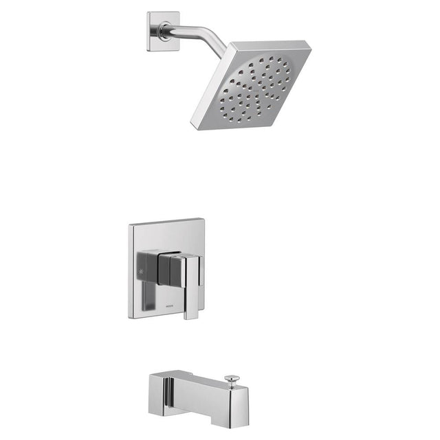 Moen - 90 Degree M-CORE 3-Series 1-Handle Eco-Performance Tub and Shower Trim Kit in Chrome (Valve Sold Separately) - Chrome
