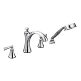 Moen - Wynford 2-Handle Deck-Mount Roman Tub Faucet with Handshower in Chrome (Valve Sold Separately) - Chrome