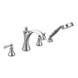 Moen - Wynford 2-Handle Deck-Mount Roman Tub Faucet with Handshower in Chrome (Valve Sold Separately) - Chrome