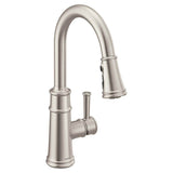 Moen - Belfield Single-Handle Pull-Down Sprayer Kitchen Faucet with Reflex and Power Boost in Spot Resist Stainless - Spot Resist Stainless