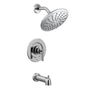 Moen - Gibson Posi-Temp Pressure Balancing Modern Tub and Shower Trim with 8-Inch Rainshower, Valve Required, Chrome - Chrome