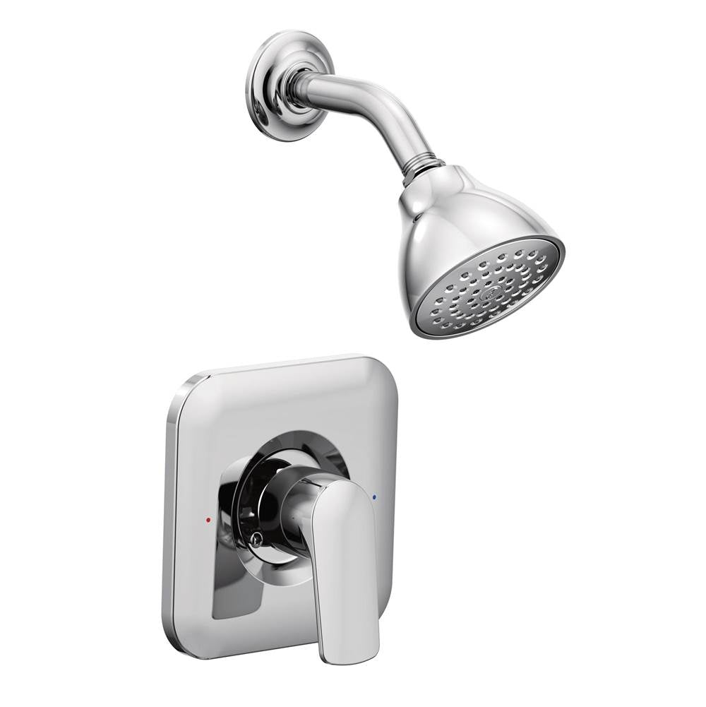 Moen - Rizon Single-Handle 1-Spray Posi-Temp Shower Faucet Trim Kit in Chrome (Valve Sold Separately) - Chrome