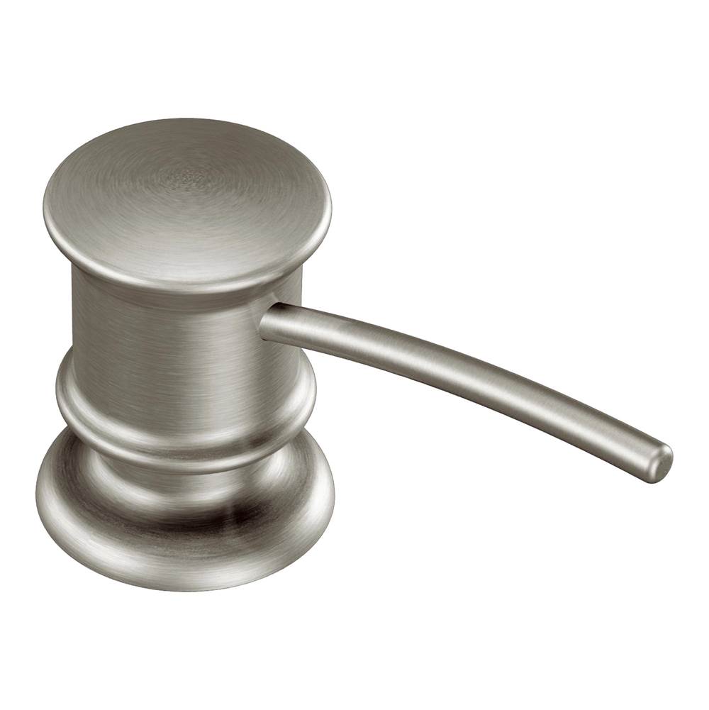 Moen - Deck Mounted Kitchen Soap Dispenser with Above the Sink Refillable Bottle, Spot Resist Stainless - Spot Resist Stainless