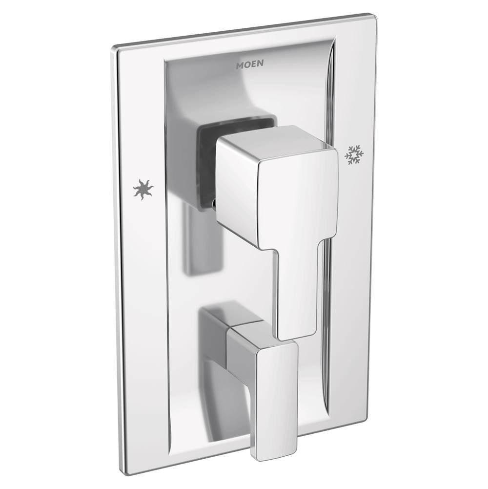 Moen - 90 Degree Posi-Temp with Built-in 3-Function Transfer Valve Trim Kit, Valve Required, Chrome - Chrome