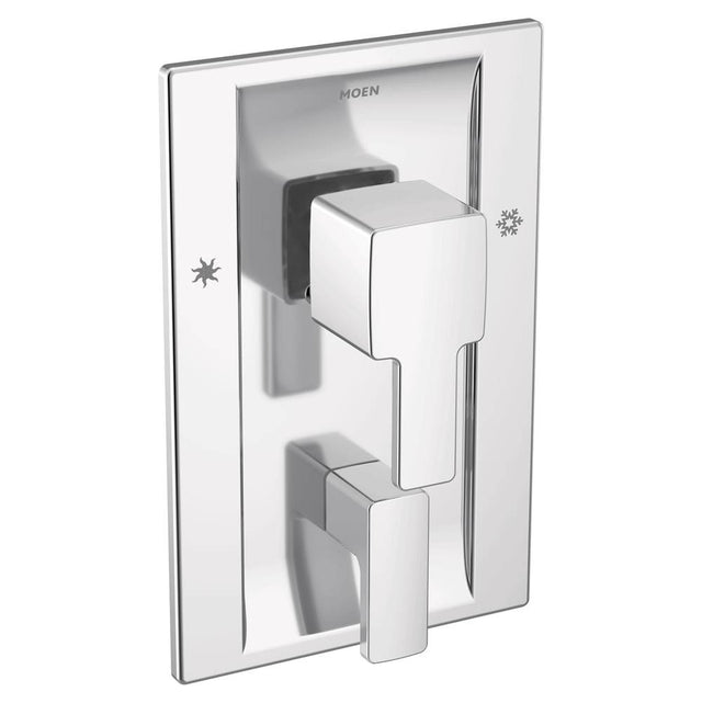 Moen - 90 Degree Posi-Temp with Built-in 3-Function Transfer Valve Trim Kit, Valve Required, Chrome - Chrome