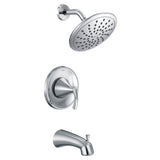 Moen - Glyde Posi-Temp Rain Shower Single-Handle Tub and Shower Faucet Trim Kit in Chrome (Valve Sold Separately) - Chrome