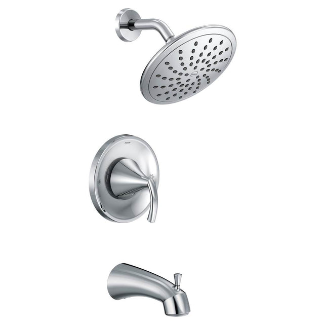 Moen - Glyde Posi-Temp Rain Shower Single-Handle Tub and Shower Faucet Trim Kit in Chrome (Valve Sold Separately) - Chrome