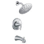 Moen - Glyde Posi-Temp Rain Shower Single-Handle Tub and Shower Faucet Trim Kit in Chrome (Valve Sold Separately) - Chrome