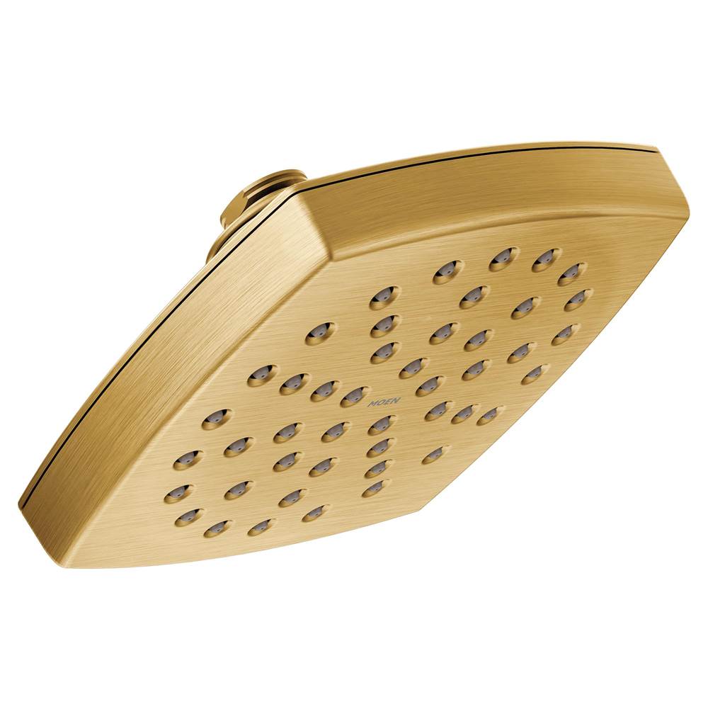 Moen - Voss 6'' Single-Function Eco-Performance Rainshower Showerhead with Immersion Technology, Brushed Gold - Brushed Gold