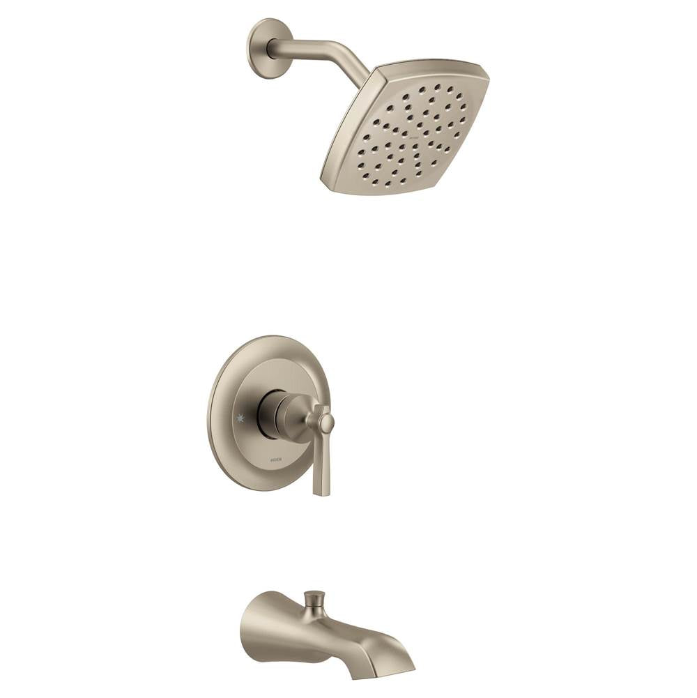 Moen - Flara M-CORE 3-Series 1-Handle Eco-Performance Tub and Shower Trim Kit in Brushed Nickel (Valve Sold Separately) - Brushed Nickel