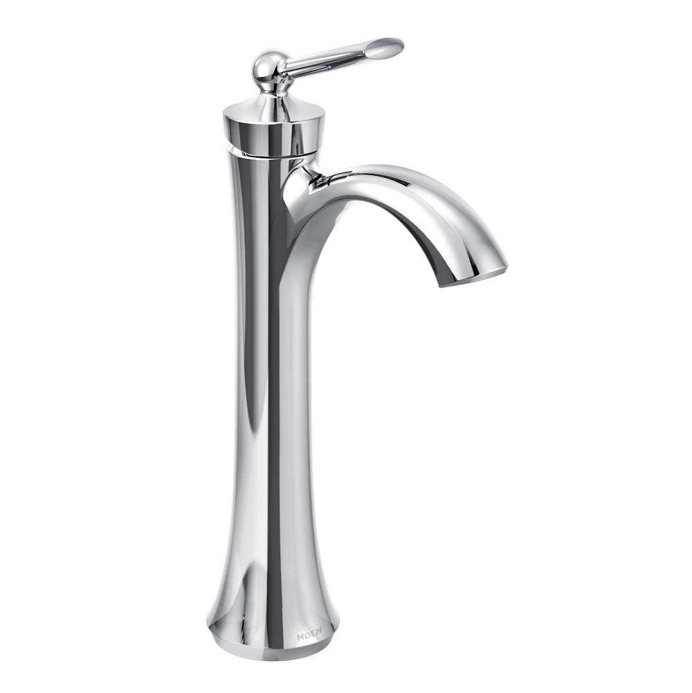 Moen - Wynford One-Handle High Arc Vessel Sink Bathroom Faucet, Chrome - Chrome