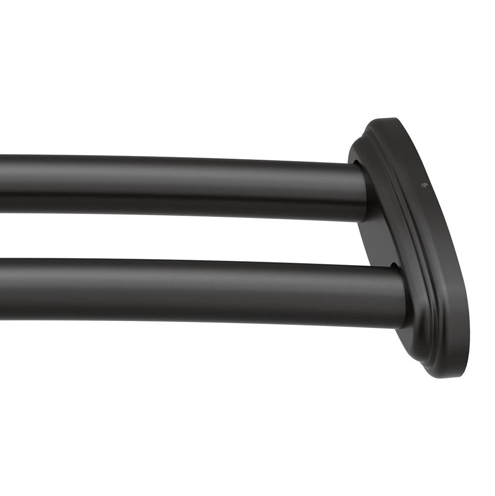 Moen - Matte Black Adjustable Curved Shower Rod - Matte Black