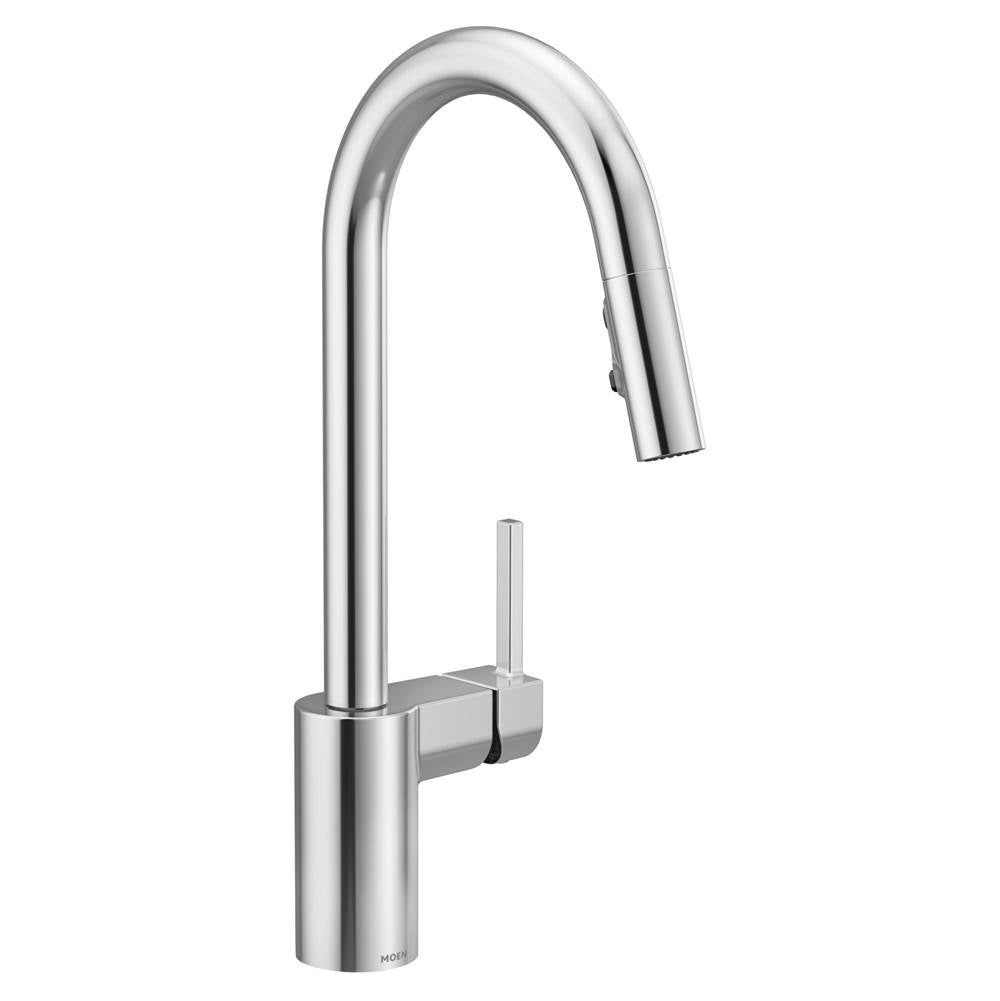 Moen - Align One-Handle Modern Kitchen Pulldown Faucet with Reflex and Power Clean Spray Technology, Chrome - Chrome