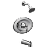 Moen - Eva Posi-Temp Eco-Performance Tub and Shower Trim Kit, Valve Required, Chrome - Chrome