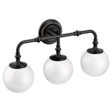 Moen - Matte Black Three Globe Bath Light - Matte Black