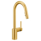 Moen - Align One-Handle Modern Kitchen Pulldown Faucet with Reflex and Power Clean Spray Technology, Brushed Gold - Brushed Gold