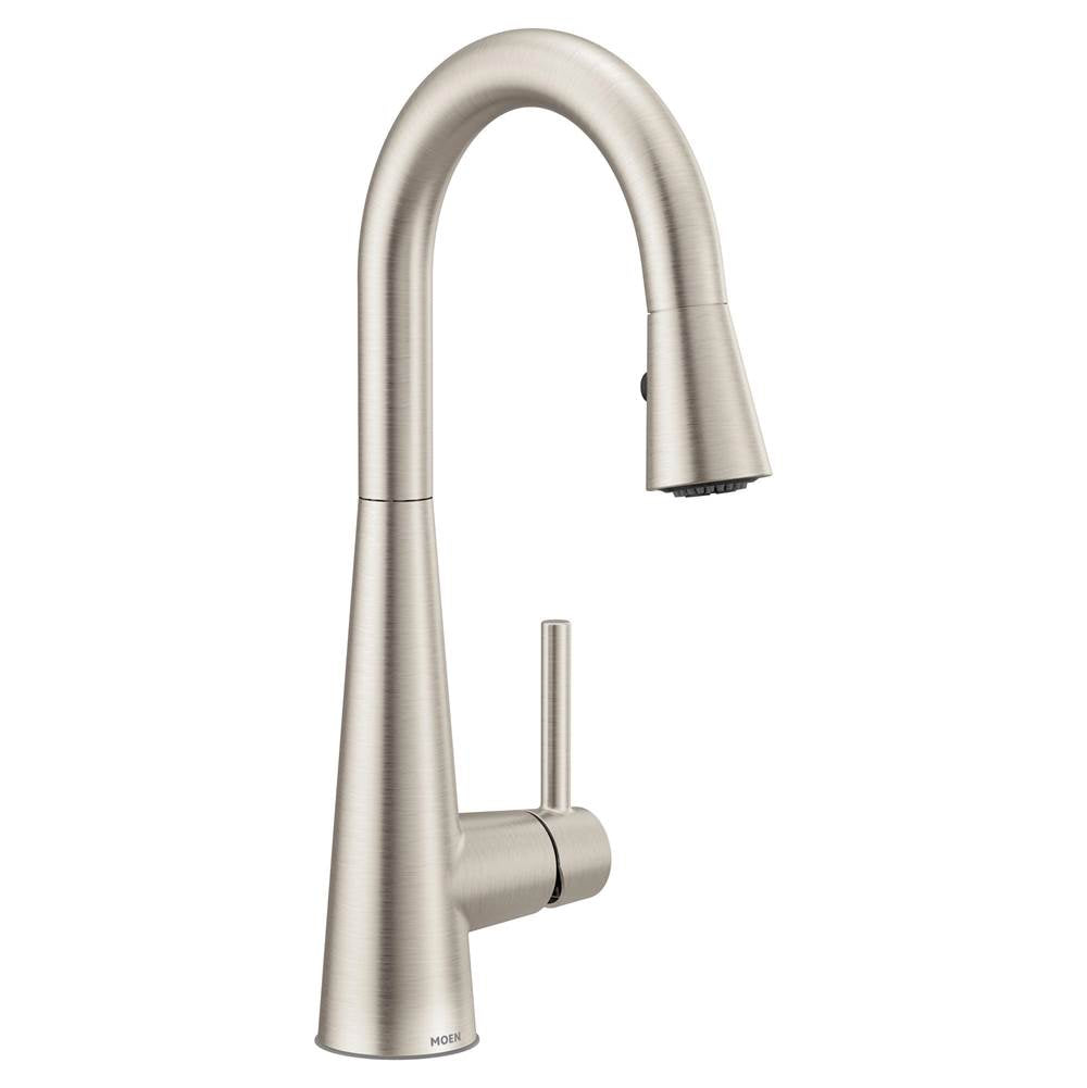 Moen - Sleek Single-Handle Pull-Down Sprayer Bar Faucet Featuring Reflex and Power Clean in Spot Resist Stainless - Spot Resist Stainless