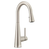Moen - Sleek Single-Handle Pull-Down Sprayer Bar Faucet Featuring Reflex and Power Clean in Spot Resist Stainless - Spot Resist Stainless