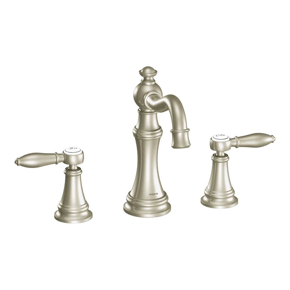 Moen - Weymouth 8 in. Widespread 2-Handle High-Arc Bathroom Faucet Trim Kit in Brushed Nickel (Valve Sold Separately) - Brushed Nickel