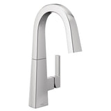 Moen - Nio One-Handle Bar Faucet, Includes Secondary Finish Handle Option, Chrome - Chrome
