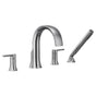 Moen - Doux 2-Handle Deck Mount Roman Tub Faucet Trim Kit with Hand shower in Chrome (Valve Sold Separately) - Chrome