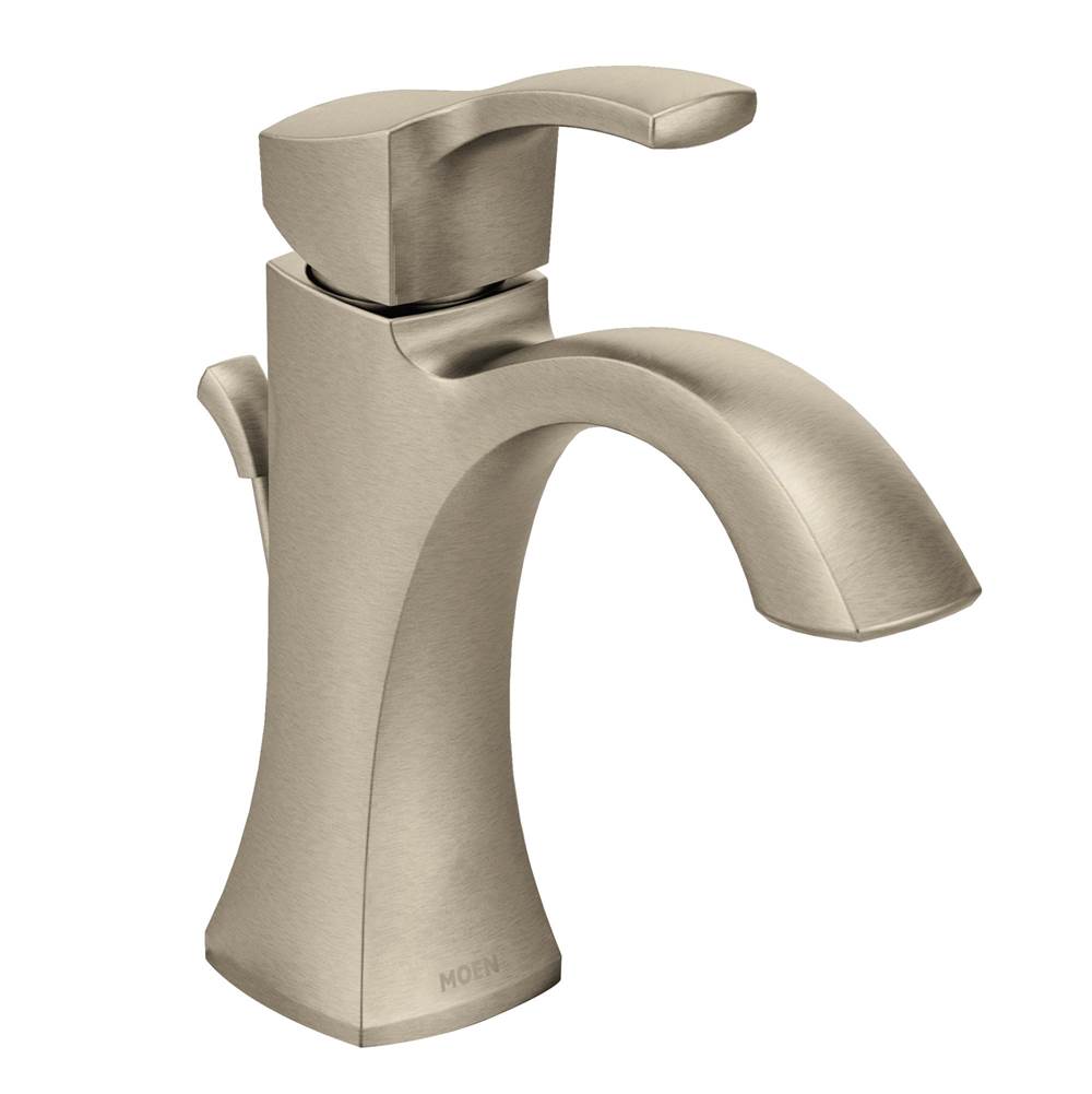 Moen - Voss One-Handle High-Arc Bathroom Faucet with Drain Assembly, Brushed Nickel - Brushed Nickel