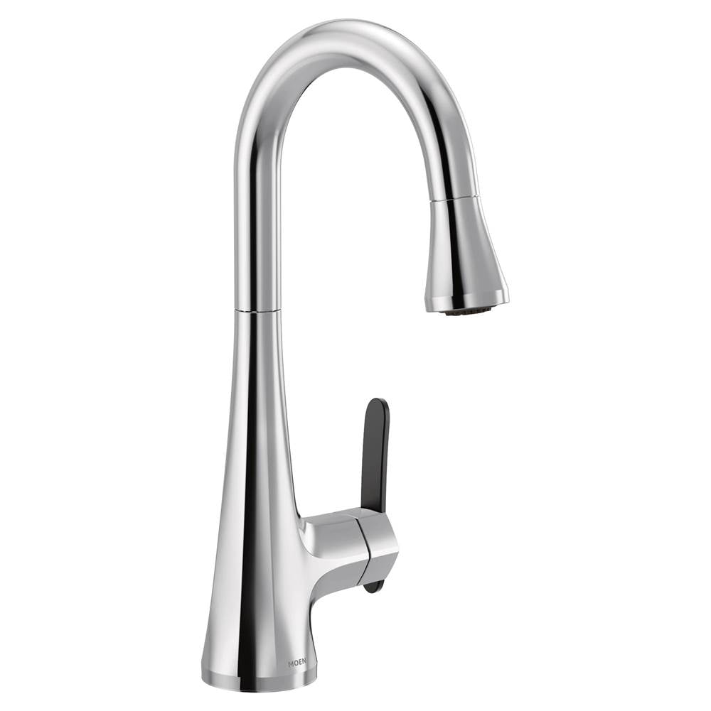 Moen - Sinema Single-Handle Pull-Down Sprayer Bar Faucet Featuring Reflex and 2-Handle Options in Chrome - Chrome