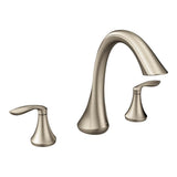 Moen - Eva 2-Handle Deck-Mount Roman Tub Faucet Trim Kit in Brushed Nickel (Valve Sold Separately) - Brushed Nickel