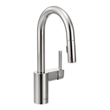 Moen - Align One-Handle Pulldown Bar Faucet with Power Clean featuring Reflex, Chrome - Chrome