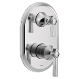 Moen - Flara M-CORE 3-Series 2-Handle Shower Trim with Integrated Transfer Valve in Chrome (Valve Sold Separately) - Chrome