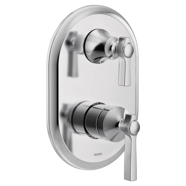 Moen - Flara M-CORE 3-Series 2-Handle Shower Trim with Integrated Transfer Valve in Chrome (Valve Sold Separately) - Chrome