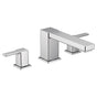 Moen - 90 Degree Two-Handle Deck Mounted Roman Tub Faucet, Valve Required, Chrome - Chrome