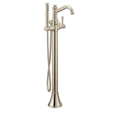 Moen - Belfield One-Handle Freestanding Floor Mount Tub Filler with Handshower, Polished Nickel - Polished Nickel