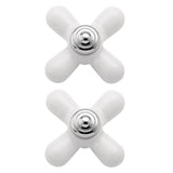 Moen - Monticello Replacement Handle Knob Insert, Porcelain and Chrome (2-Pack) - Porcelain, Chrome