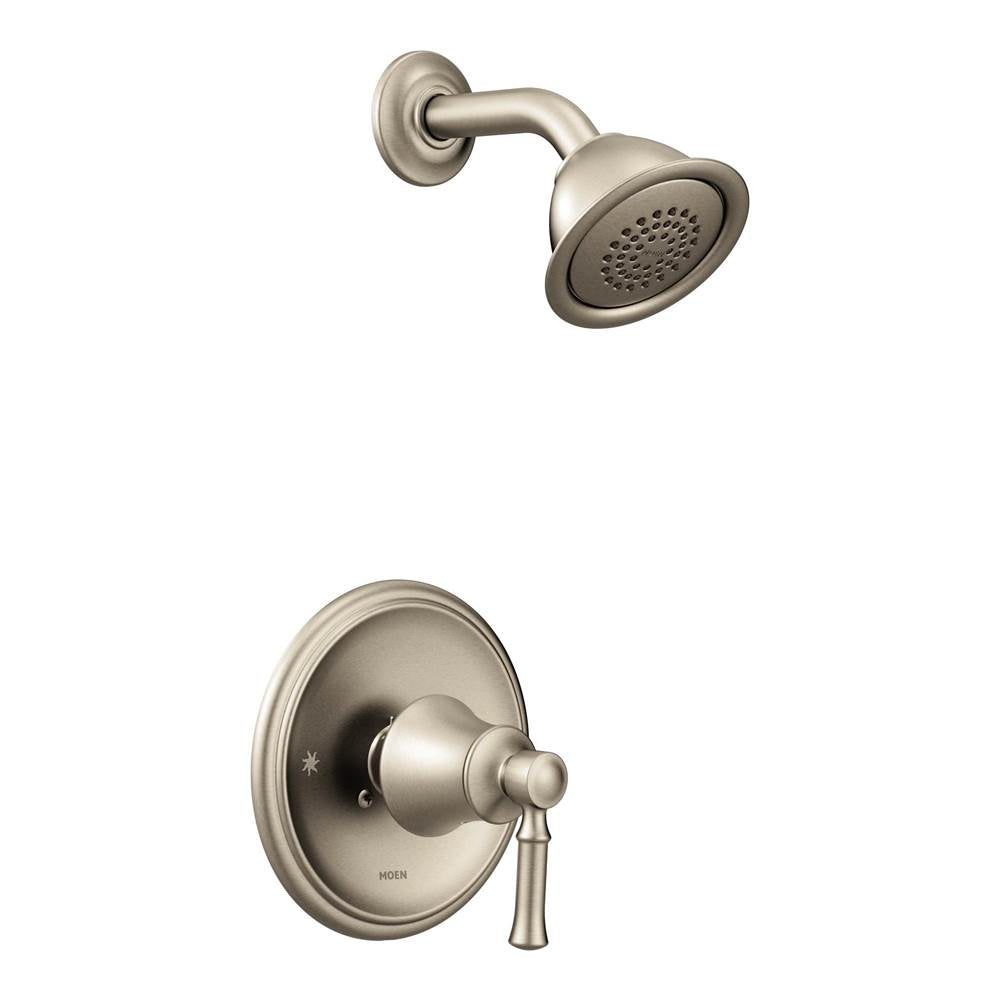 Moen - Dartmoor Posi-Temp Single-Handle Wall-Mount Shower Only Faucet Trim Kit in Brushed Nickel (Valve Sold Separately) - Brushed Nickel