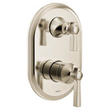 Moen - Flara M-CORE 3-Series 2-Handle Shower Trim with Integrated Transfer Valve in Polished Nickel (Valve Sold Separately) - Polished Nickel