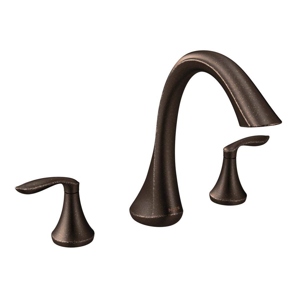 Moen - Eva 2-Handle Deck-Mount Roman Tub Faucet Trim Kit in Oil-Rubbed Bronze (Valve Sold Separately) - Oil Rubbed Bronze