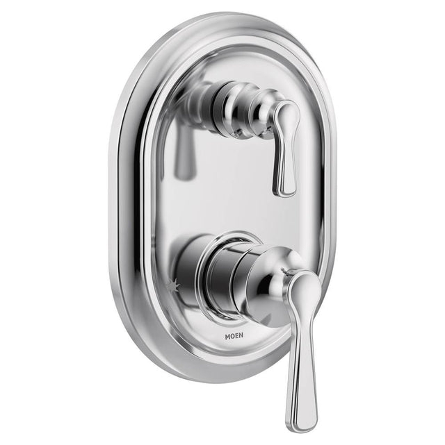 Moen - Traditional M-CORE 3-Series 2-Handle Shower Trim with Integrated Transfer Valve in Chrome (Valve Sold Separately) - Chrome