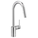 Moen - Align Smart Faucet Touchless Pull Down Sprayer Kitchen Faucet with Voice Control and Power Boost, Chrome - Chrome