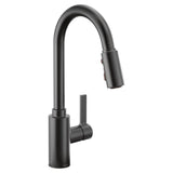 Moen - Genta LX Single-Handle Pull-Down Sprayer Modern Kitchen Faucet with Reflex and Power Boost, Matte Black - Matte Black