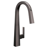 Moen - Nio Smart Faucet Touchless Pull Down Sprayer Kitchen Faucet with Voice Control and Power Boost, Black Stainless - Black Stainless