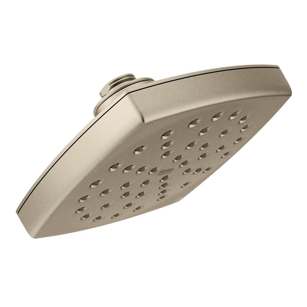 Moen - Voss 6'' Single-Function Rainshower Showerhead with Immersion Technology at 2.5 GPM Flow Rate, Brushed Nickel - Brushed Nickel